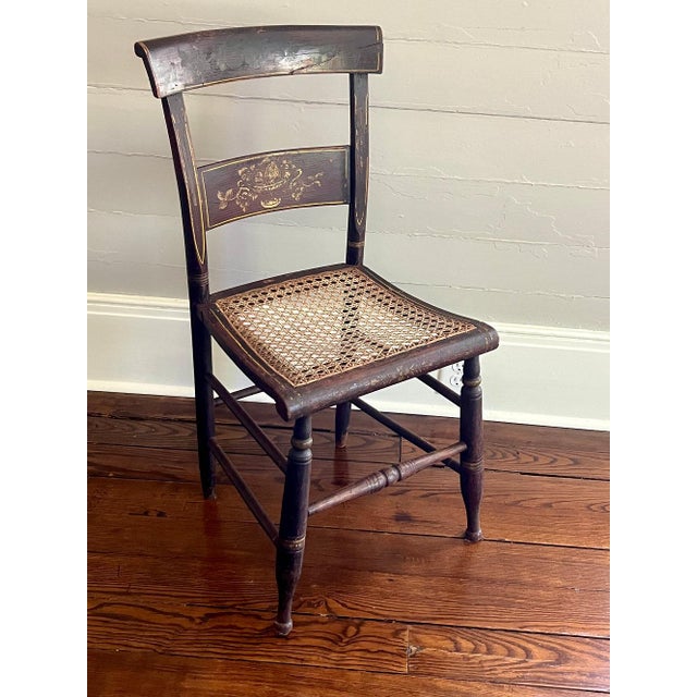 Antique Primitive Painted New England Chairs, set of 4 For Sale - Image 12 of 15