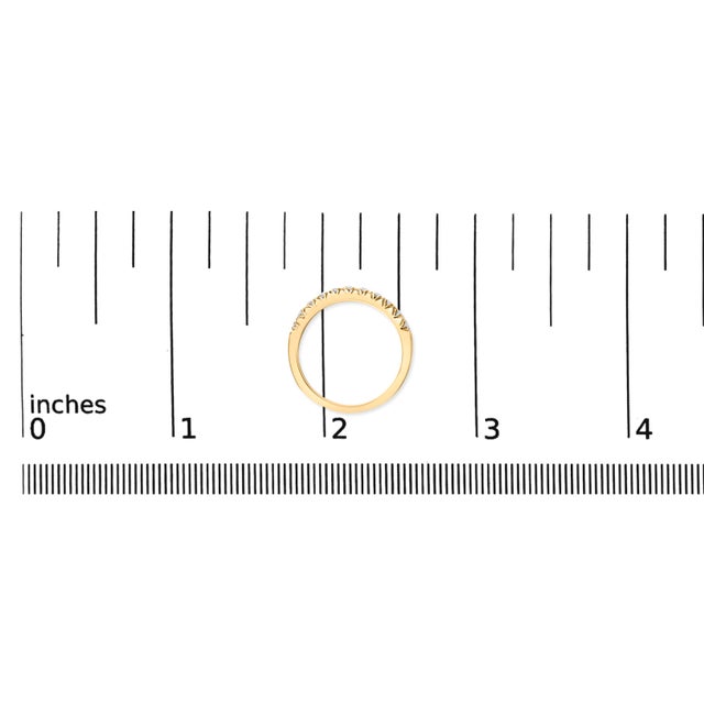 14K Yellow Gold 1/2 Cttw Round Diamond 11 Stone Classic Band - Size 7 For Sale In New York - Image 6 of 6