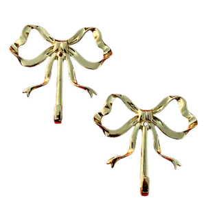 1990s Lacquered Brass Bow Wall Hooks - a Pair