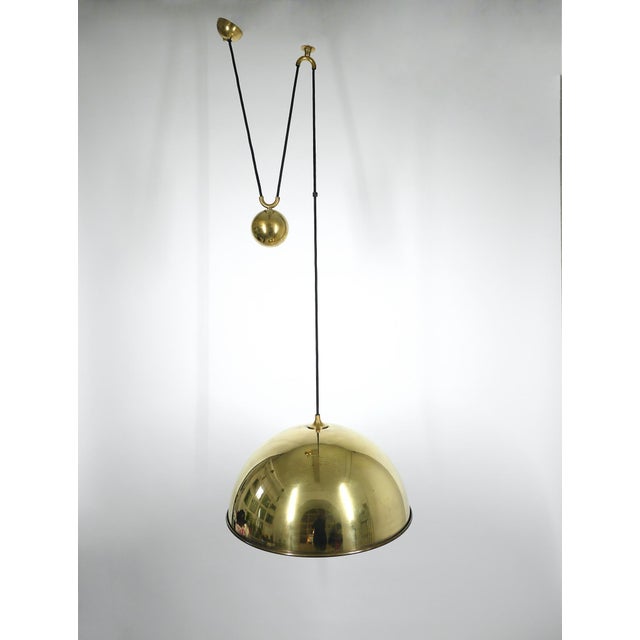 Height-Adjustable Pendant Light in Brass by Florian Schulz for Florian Schulz Gmbh, Germany, 1970s For Sale - Image 16 of 16