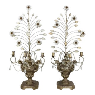 Early 20th Century Pair of Monumental Hollywood Regency Style Candelabra For Sale
