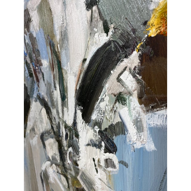 Contemporary Abstract Floral Original Oil Painting, 36" X 36" For Sale - Image 9 of 12