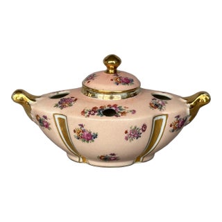 Antique French Porcelain Inkwell For Sale