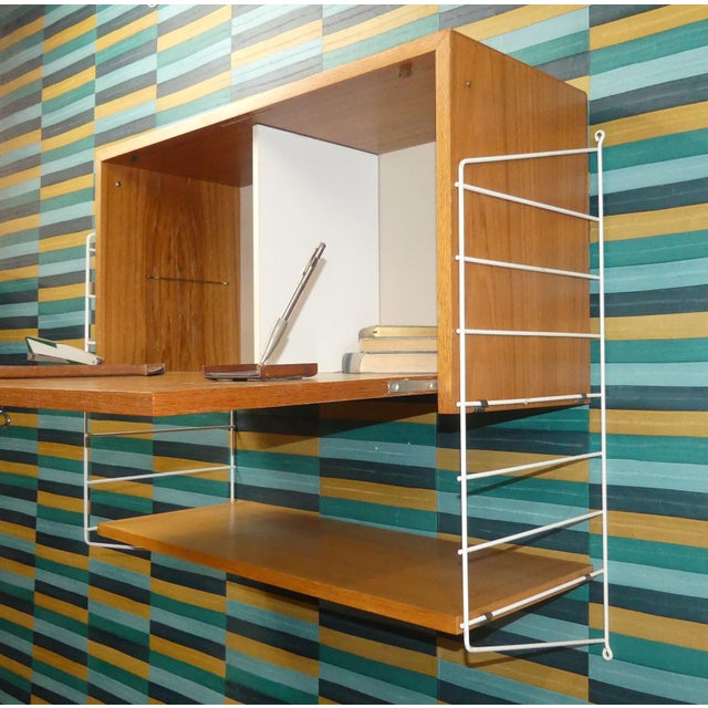 String Shelving Unit with Cabinet and White Ladders by Nisse Strinning, Sweden, 1950s For Sale - Image 6 of 18