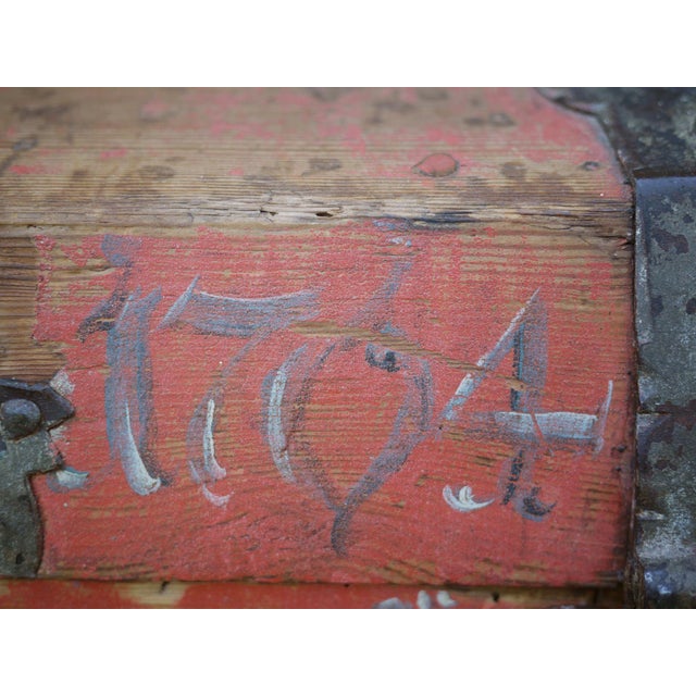 Antique Painted Chest, 1704 For Sale - Image 17 of 18
