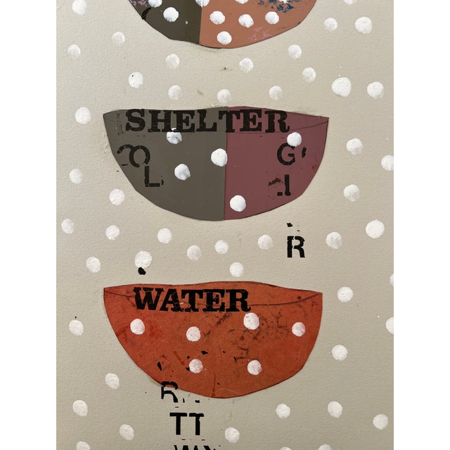 Contemporary Food, Water, Shelter Art, Contemporary Collage For Sale - Image 3 of 4
