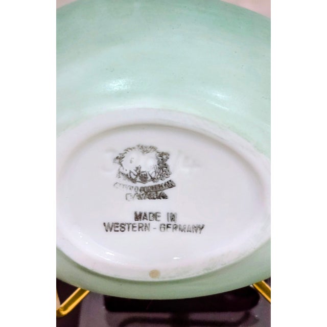 Green Gerold Porzellan Bavaria Egg Trinket Box – Hand-Painted, Signed Faucett, Mid-Century For Sale - Image 8 of 8