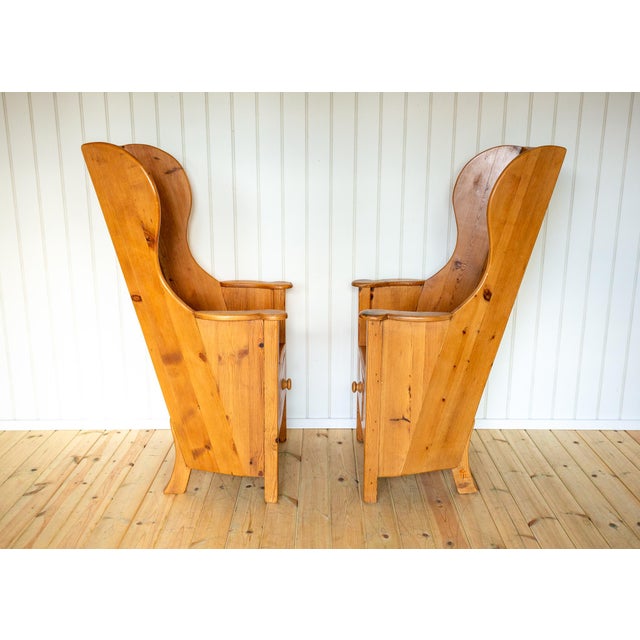 Wood Rustic Farmhouse Armchairs, 1960s, Set of 2 For Sale - Image 7 of 18