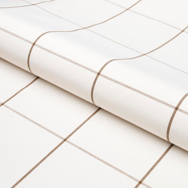 Schumacher SAMPLE - Schumacher x Veere Grenney Woodman Check Fabric In Berber Brown For Sale - Image 4 of 4