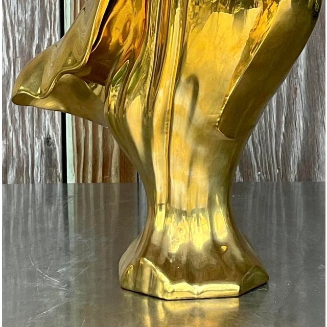 Brass Vintage 1980s Abstract Brass Sculpture For Sale - Image 8 of 14