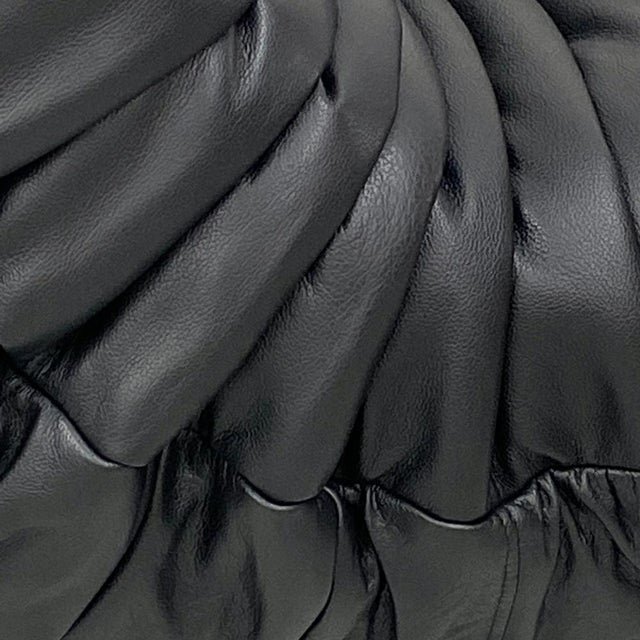 Animal Skin French Black Leather Togo Lounge Chair by Michel Ducaroy for Ligne Roset, 1970s For Sale - Image 7 of 11