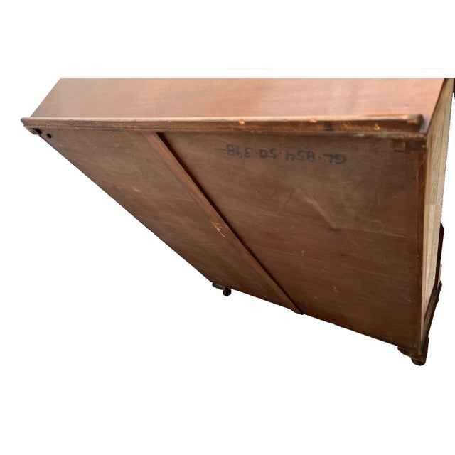 Brown 1930s Art Deco China Cabinet Curio Locking Double Door Two Glass Shelves Lighted For Sale - Image 8 of 15