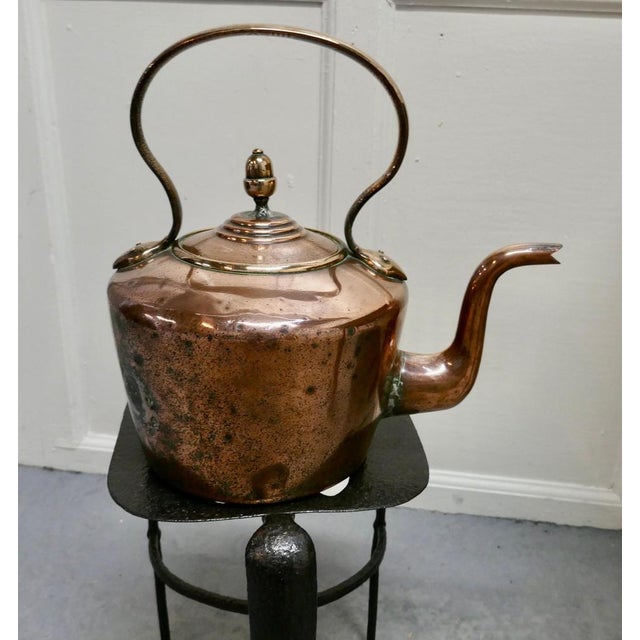 Early 19th Century Copper Kettle and Iron Trivet, 1800s, Set of 2 For Sale - Image 4 of 10