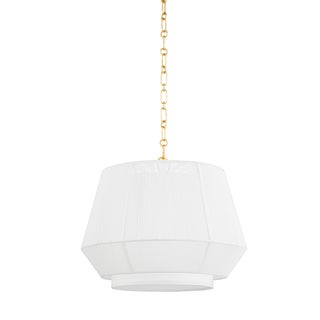 Hudson Valley Lighting Debi 18 in. 1 Light Pendant in Aged Brass Finish For Sale