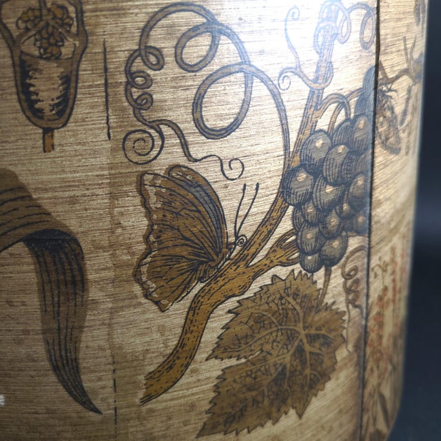 Shabby Chic Vintage Stiffel Drum Barrel Shade Botanical Garden Cyrus Clark For Sale - Image 3 of 12