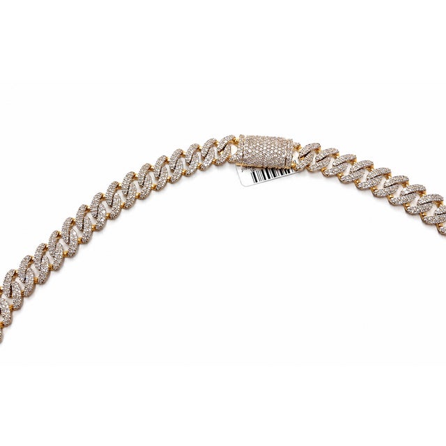 2020s 10kt Yellow Gold 8 1/3 Ct Natural Diamond Necklace 10mm 20in For Sale - Image 5 of 6