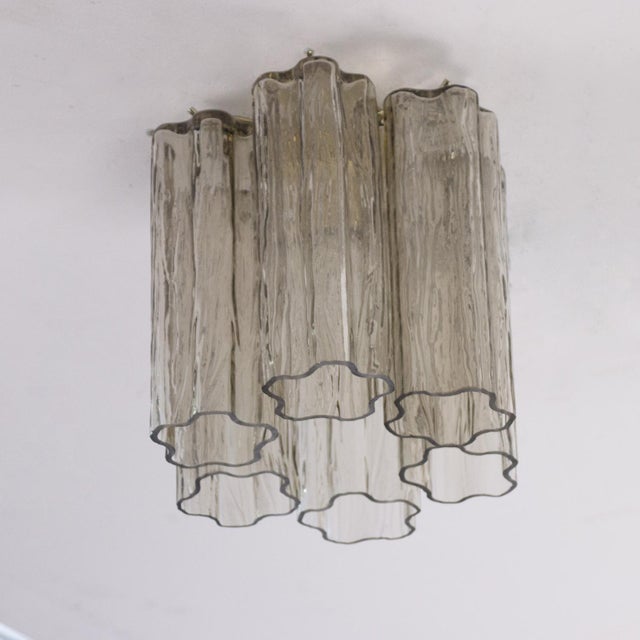 Brown Small Ceiling Light in Smoky Murano Glass, 1990s For Sale - Image 8 of 12