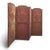 Four-Panel Screen in Red Silk with Brass Nails For Sale - Image 6 of 6