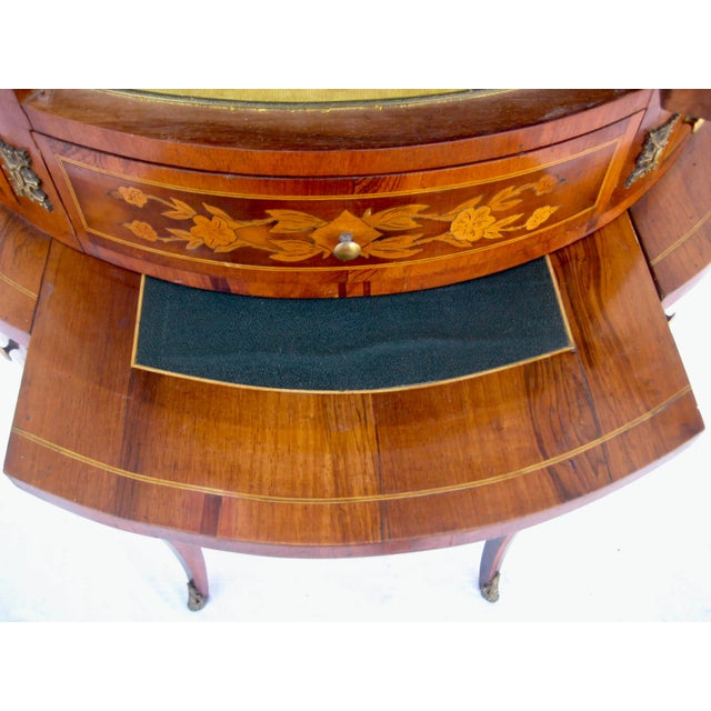 Brown Mid 19th Century Napoleon III Demi Lune Vitrine/Desk For Sale - Image 8 of 13