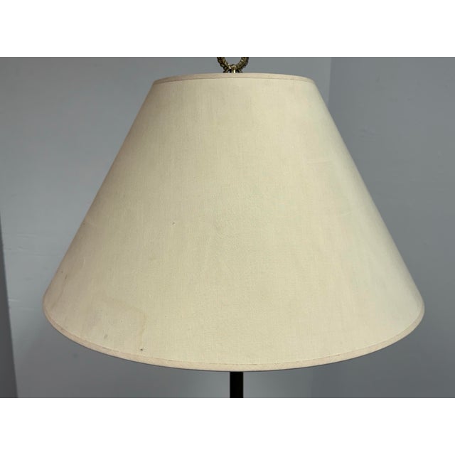 Late 20th Century Brass + Cut Glass Floor Lamp, Vintage. For Sale - Image 5 of 12