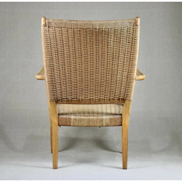Armchair in Beech & Paper Cord, Scandinavia, 1950s For Sale - Image 4 of 6