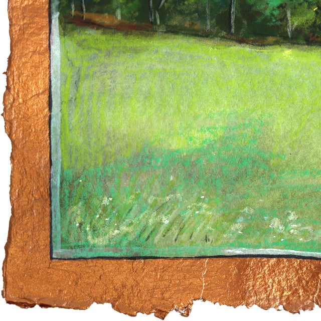 Twilight Above the Trees - Colorful Landscape Oil Painting on Paper Original Artwork by Michaela Jean For Sale - Image 4 of 6