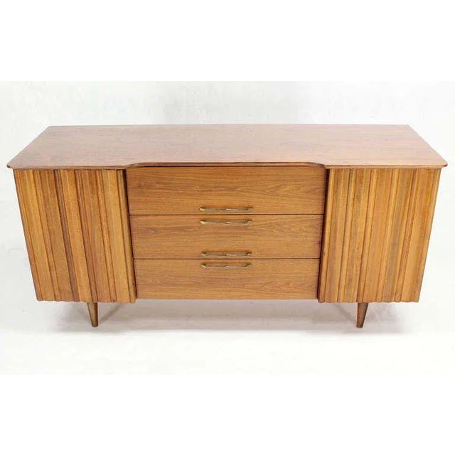 Mid-Century Modern Long Walnut Dresser For Sale - Image 11 of 11