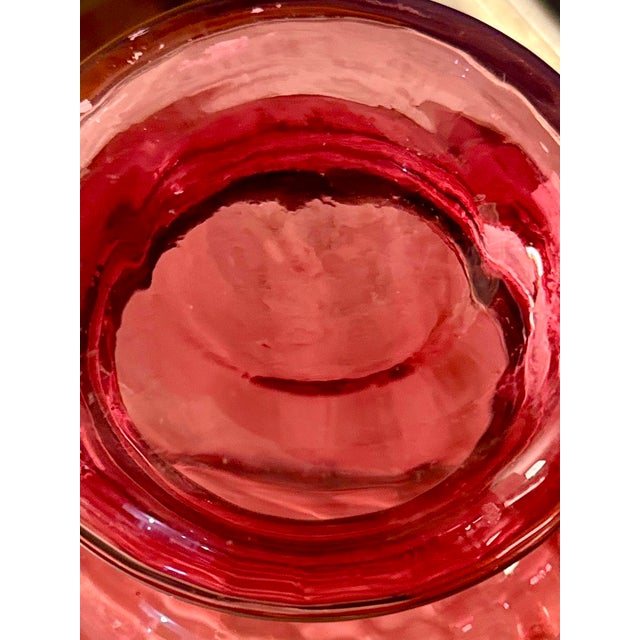 Cranberry Pilgrim Glass Hand Blown Vase For Sale In New York - Image 6 of 7