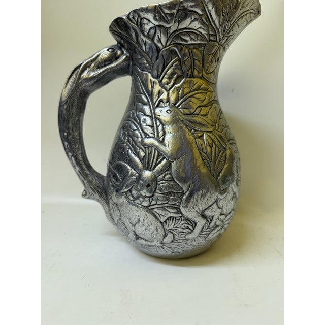 Traditional Vintage Aluminum Bunny Serving Set - Attributed to Arthur Court - 2 Pieces For Sale - Image 3 of 18