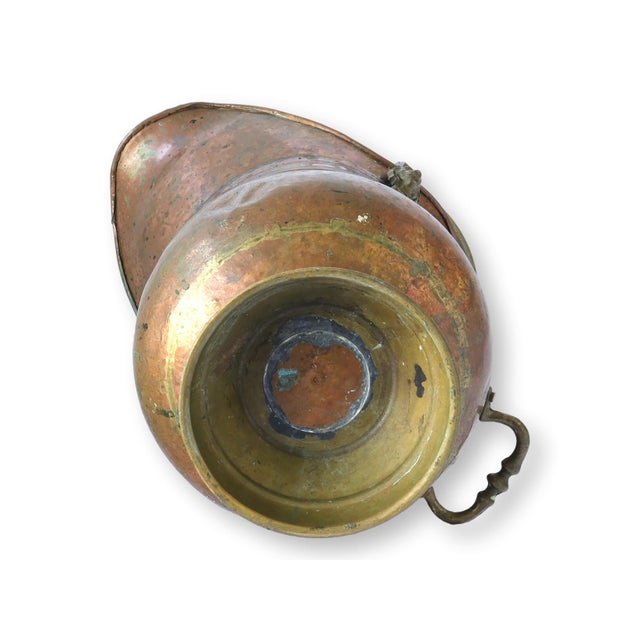 Antique English Copper & Brass Water Pot For Sale - Image 4 of 5