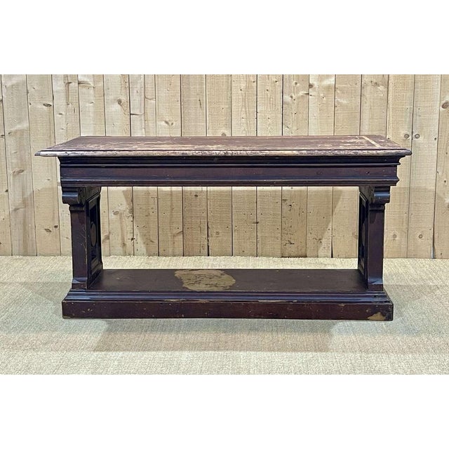 Brown Console Table in Painted Wood For Sale - Image 8 of 18