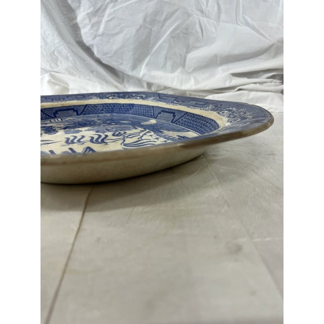Large antique blue willow platter chairish