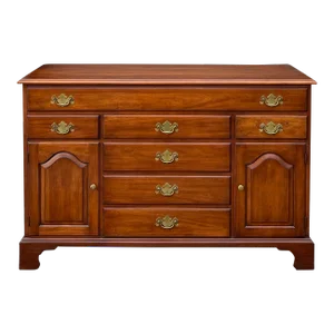 1970s Virginia Galleries Henkel Harris Chippendale Solid Cherry 7 Drawer Sideboard