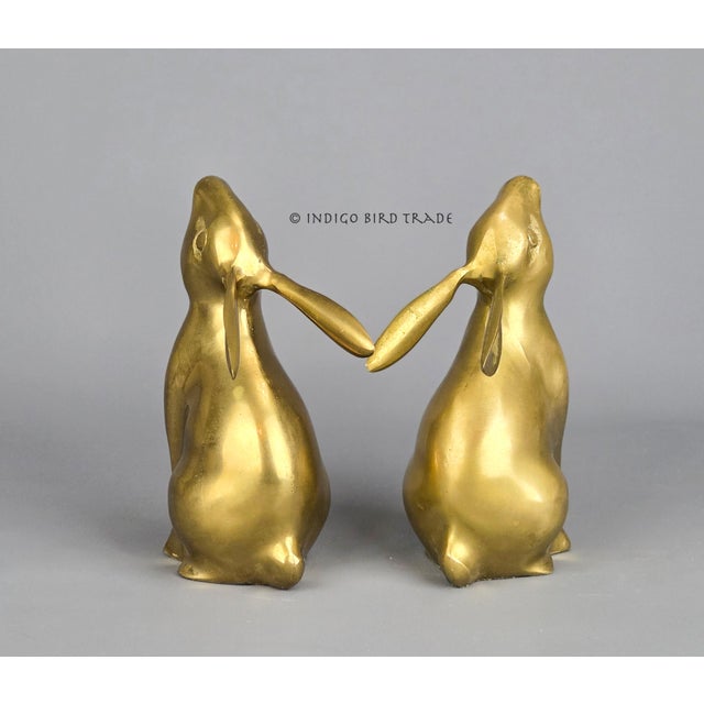 Mid 20th Century Brass Rabbit Bookends - A Pair For Sale In Greenville, SC - Image 6 of 9