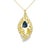 Mid-Century Modern Mid 20th Century 14k Pink Rose Gold Sapphire Yellow Diamond Pendant Necklace Estate For Sale - Image 3 of 4