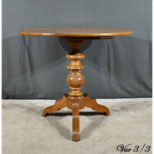 Cherry Wood Pedestal Table For Sale - Image 14 of 18