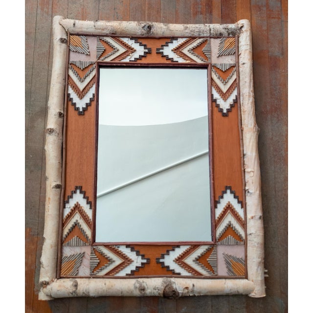 1990's Contemporary Rustic Adirondack Twig Folk Art Mirror by Jane Voorhees For Sale - Image 4 of 16