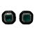 Black, Faux Emerald & Rhinestone Stud Earrings, 2 Pieces For Sale