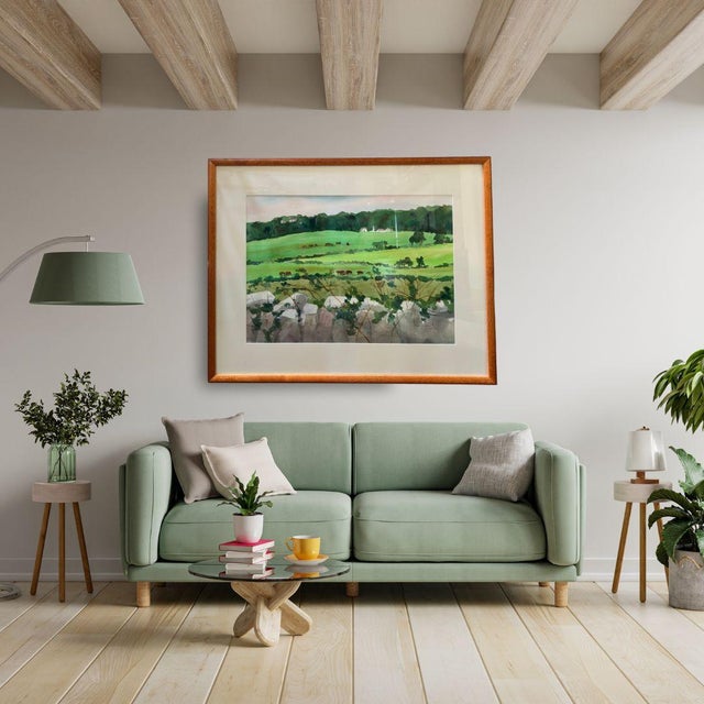 Original framed and signed large landscape watercolor - beautiful vivid colors. Artist: Joan H. Drachman Title: "Majestic...