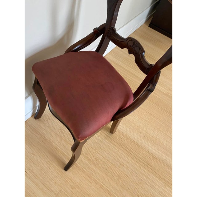 1920s 1920s Antique Traditional Carved Mahogany Side Chair For Sale - Image 5 of 9