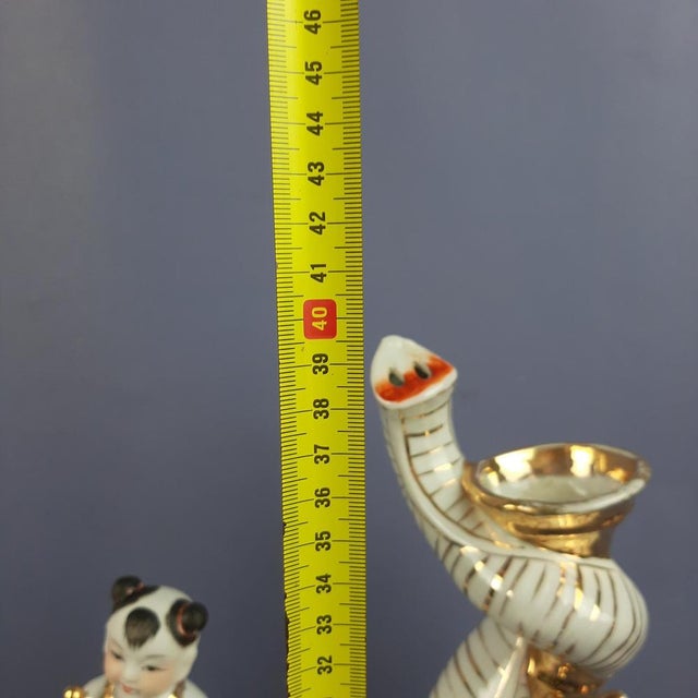 Vintage Porcelain Sculpture of Elephant with Drummer, 1970s For Sale - Image 17 of 18