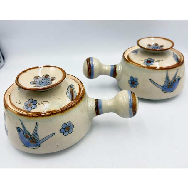Gray 1960s Ken Edwards El Palomar Tonala Pottery Covered Casserole Serving Dishes - 2pc For Sale - Image 8 of 11