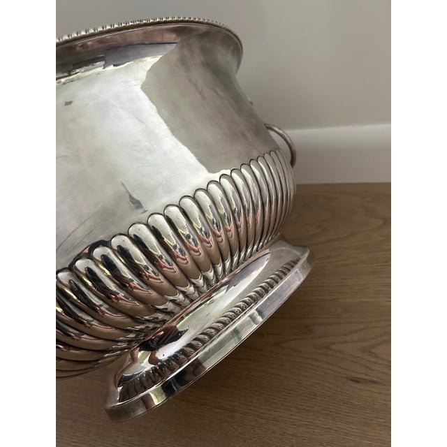 Large 1920s Silverplate Footed Oval Urn With Lion Head Details For Sale - Image 4 of 12