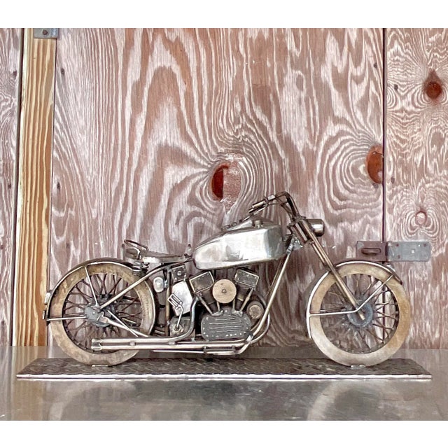 Late 20th Century Vintage Motorcycle Sculpture For Sale - Image 5 of 7