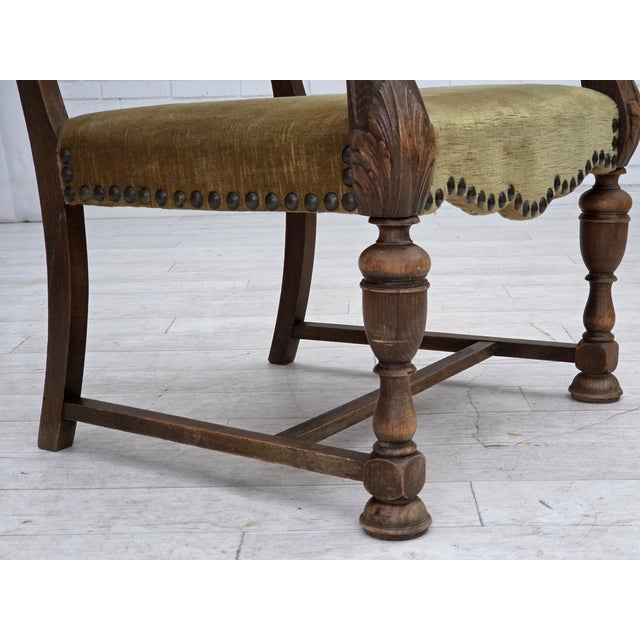 Vintage Danish Highback Armchair in Hand Woven Wool, 1950s For Sale - Image 11 of 18