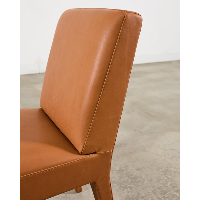 Ralph Lauren Italian Leather Mahogany Dalton Dining Chair For Sale - Image 15 of 17