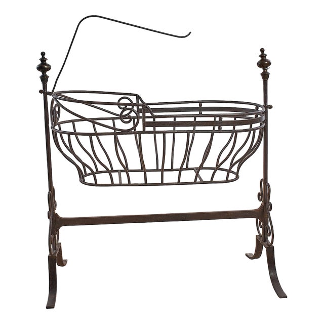 Empire Cradle in Wrought Iron For Sale