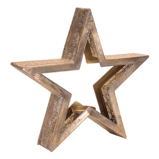 Gold Metal Star Candle Holder For Sale