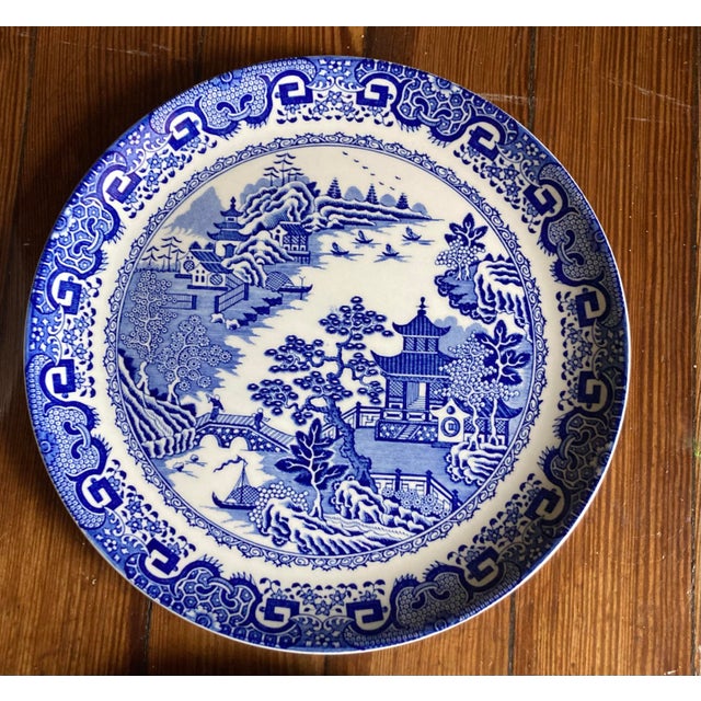 2000 - 2009 Spode Blue Room Collection Plates in the Willow Pattern Series - Set of Four For Sale - Image 5 of 6