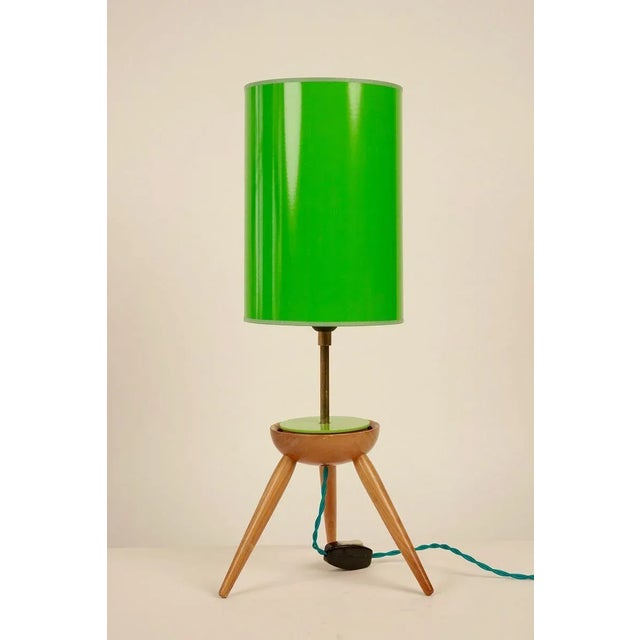 Mid-Century Modern Mid-Century Table Lamp with Wooden Base from Krasna JIzba, 1950s For Sale - Image 3 of 9